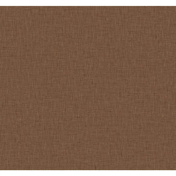 Seabrook Designs 60.75 sq. ft. Rust Stretford Linen Embossed Vinyl Unpasted Wallpaper Roll