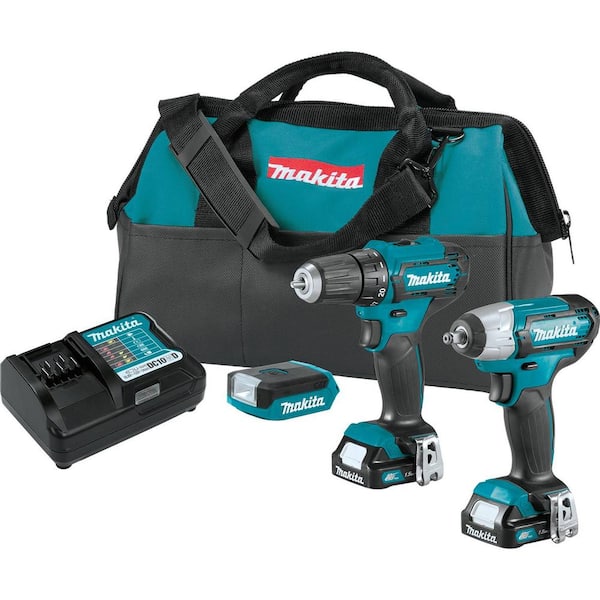 Makita 12V max CXT Lithium-ion Cordless 3-Piece Combo Kit (Driver-Drill/ Impact Wrench/ Light) 1.5 Ah