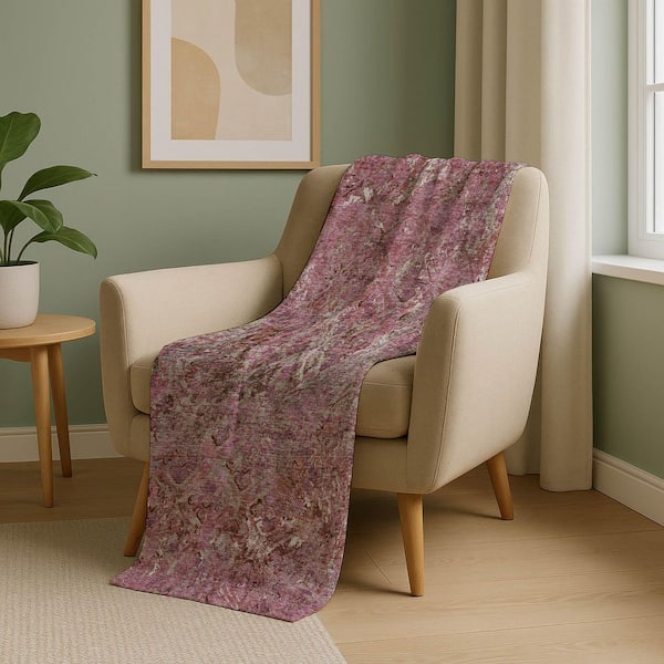 Premium Machine Washable ASB768 Pink 50 in. x 70 in. Sherpa Throw Blanket