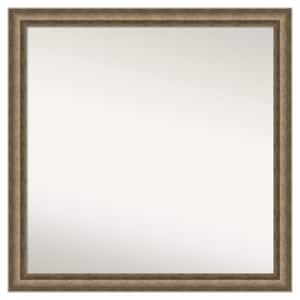 Angled Bronze 29.25 in. x 29.25 in. Non-Beveled Modern Square Wood Framed Bathroom Wall Mirror in Bronze