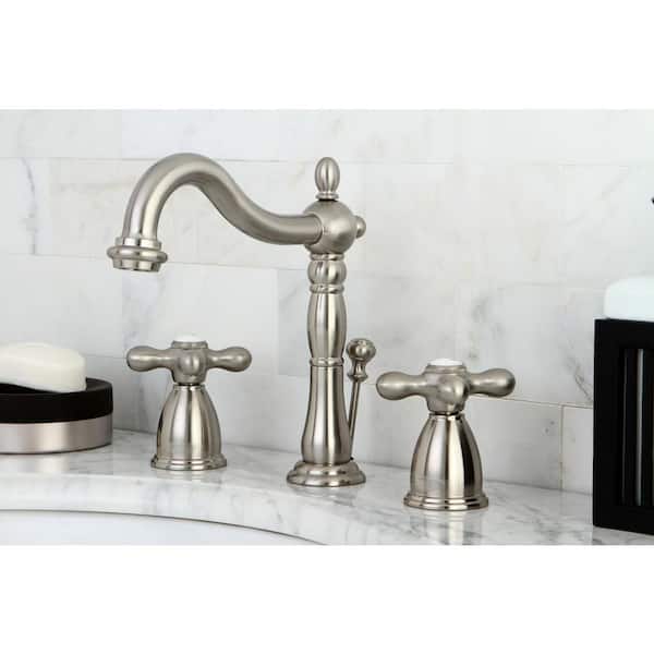 Victorian 8 in. Widespread 2-Handle Bathroom Faucet in Brushed Nickel