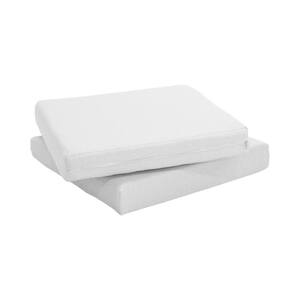 Hudson 21 in. x 3 in. Outdoor Patio Sofa Seat Cushion in White (Set of 2)