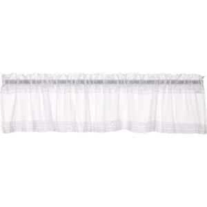 White Ruffled Sheer 90 in. W x 16 in. L Cotton Ruffled Edge Rod Pocket Farmhouse Kitchen Curtain Valance in White