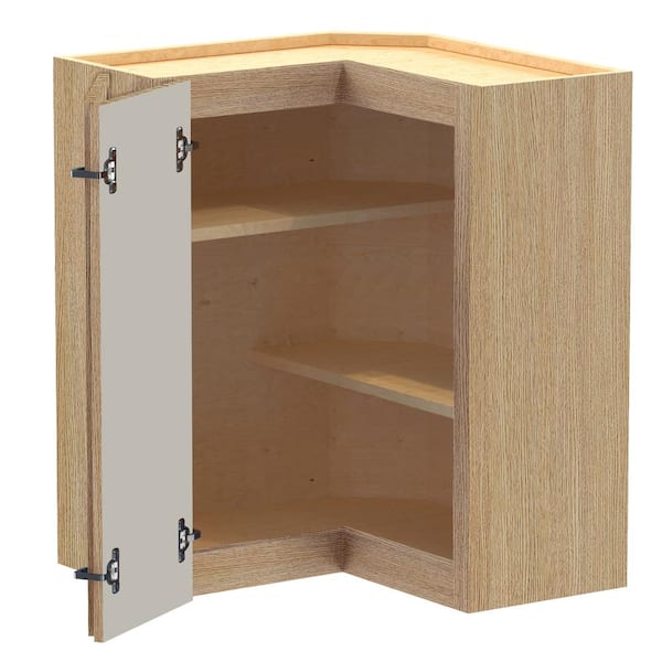 Hargrove 24 in. W x 24 in. D x 30 in. H Assembled Plywood Wall Kitchen Corner Cabinet in Vanguard Oak with Shelves