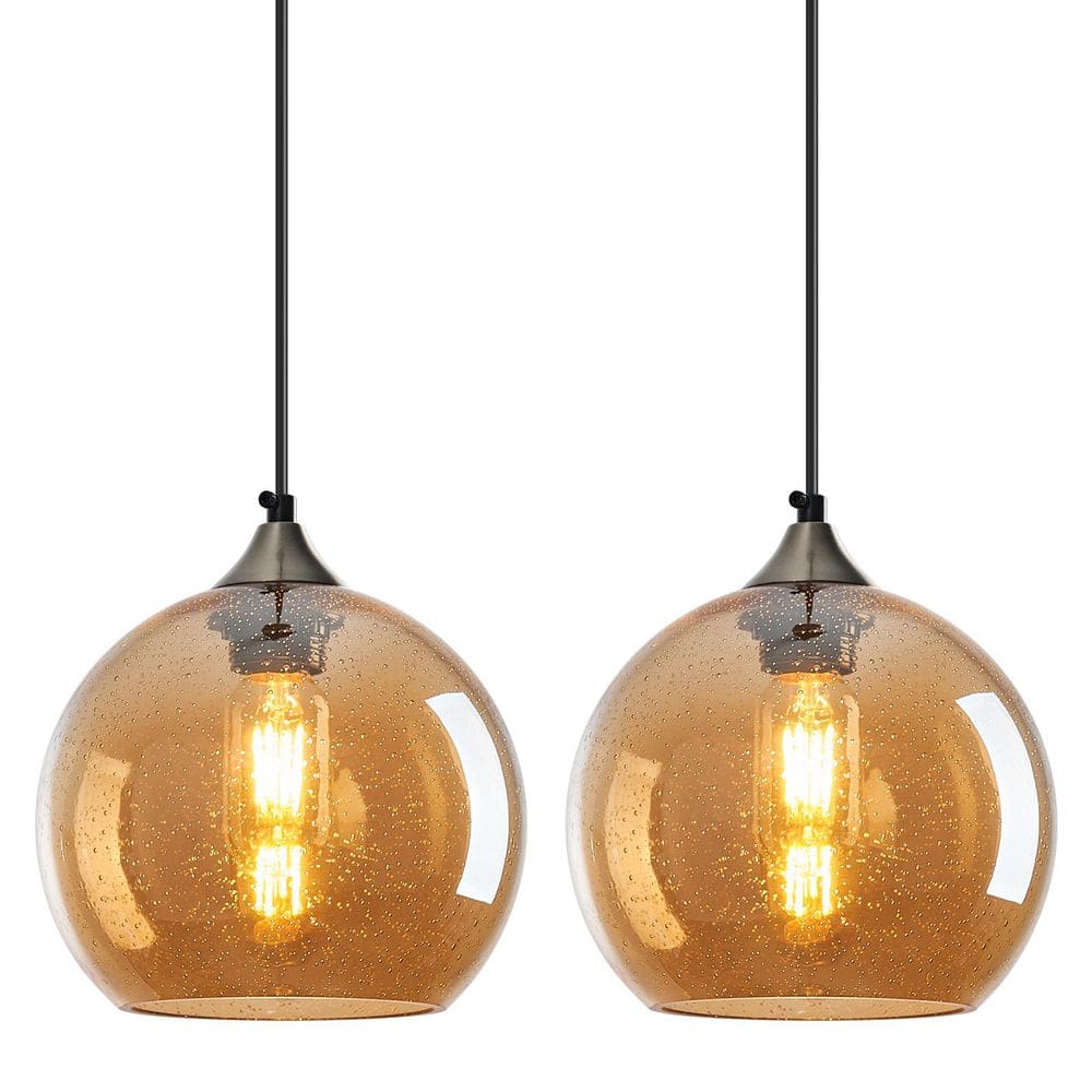 Home Lighting ‎60 Watts 1 Light 7.87in Amber Glass Pendant Light for Kitchen Island Bedroom,No Bulbs Included, 2Pack price history on PriceWatchPro