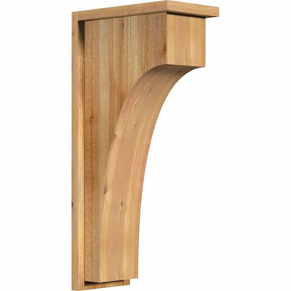 Ekena Millwork 8 in. x 14 in. x 30 in. Huntington Rough Sawn Western Red Cedar Corbel with Backplate