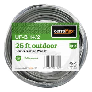 25 ft. 14/2 Gray Solid CerroMax Copper UF-B Cable with Ground Wire