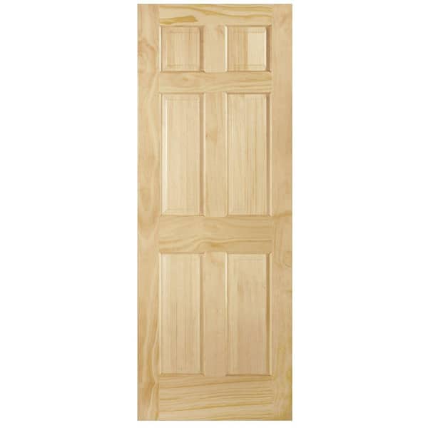 Steves & Sons 6-Panel Single Hip Unfinished Solid Core Pine Interior Door Slab