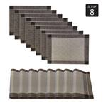 Palermo 13 in. x 19" In. Grays and Silver PVC Placemats Set of 8