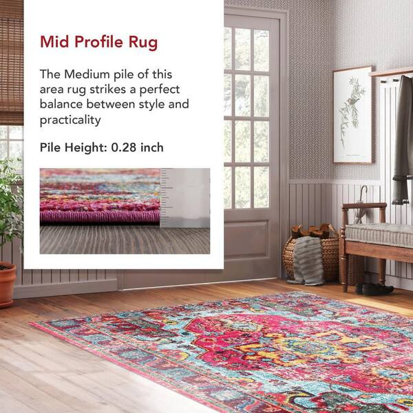 nuLOOM Corbett Vintage Boho Multi 5 ft. Round Rug KKCB11A-53053R