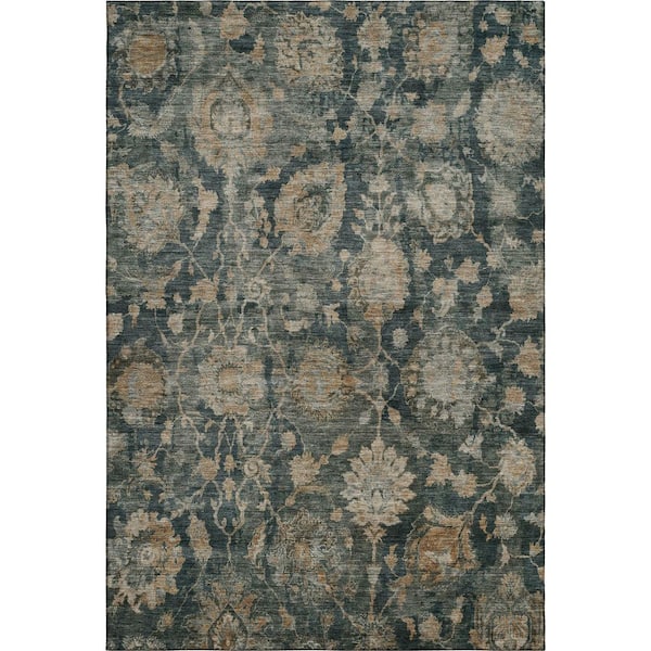 Mayfield Premium Machine Washable Abstract AMF2528 Basil 9 ft. x 12 ft. Area Rug