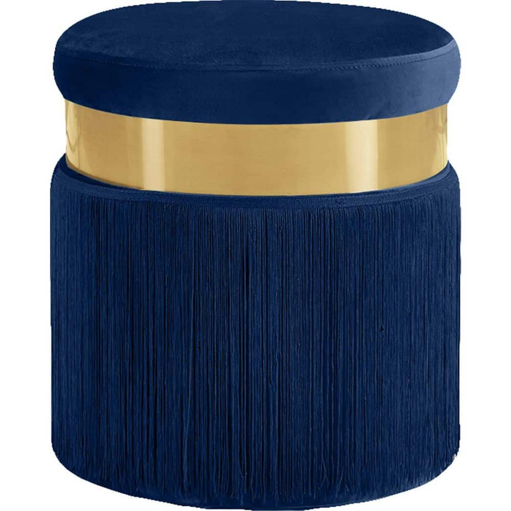 Navy Velvet Round Accent 17 in.H Ottoman price history on PriceWatchPro
