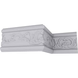 SAMPLE - 7/8 in. x 12 in. x 5-1/8 in. Urethane Versailles Floral Leaf Panel Moulding