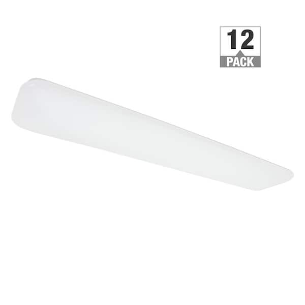 ETI LIGHTING 4 ft. x 10 in. Traditional White LED Flush Mount Ceiling Light 3200LM 40-Watt 3000K 4000K 5000K Dimmable (12-Pack)