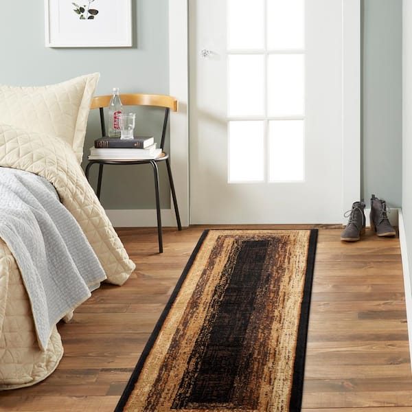 Royalty Vega Black/Beige 2 ft. x 7 ft. Geometric Runner Area Rug