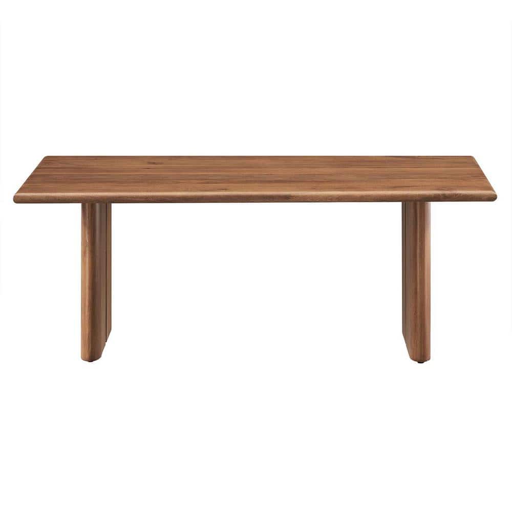 Walnut Rectangular Solid Mango Wood Coffee Table with Adjustable Foot Pads