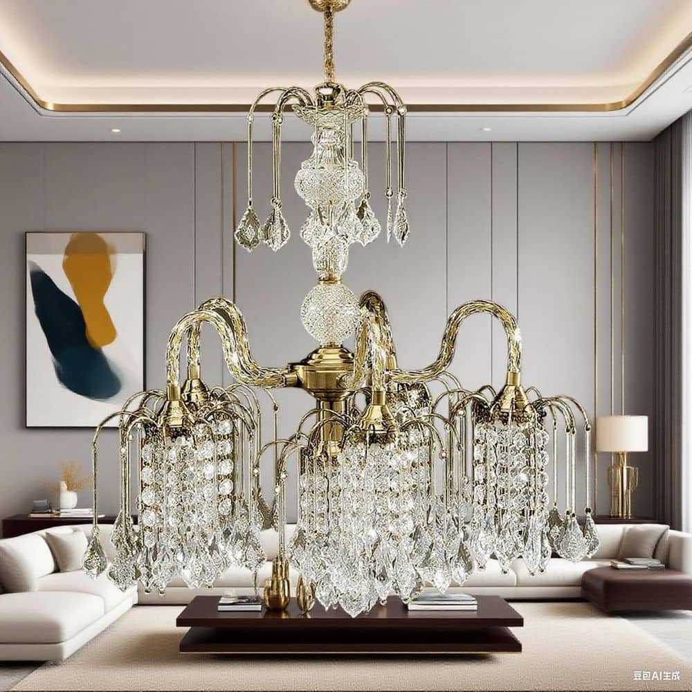 4-Light Brass No Decorative Accents Crystal Geometric Chandelier for Dining Room or Living Room with No Bulbs Included price history on PriceWatchPro