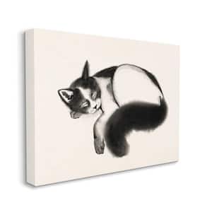 "Relaxed Pet Cat Bushy Black Tail" by Grace Popp Unframed Animal Canvas Wall Art Print 36 in. x 48 in.