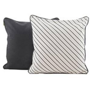 Jordan Ivory, Black Striped Cotton 1 in. X 18 in. Throw Pillow Set of 2