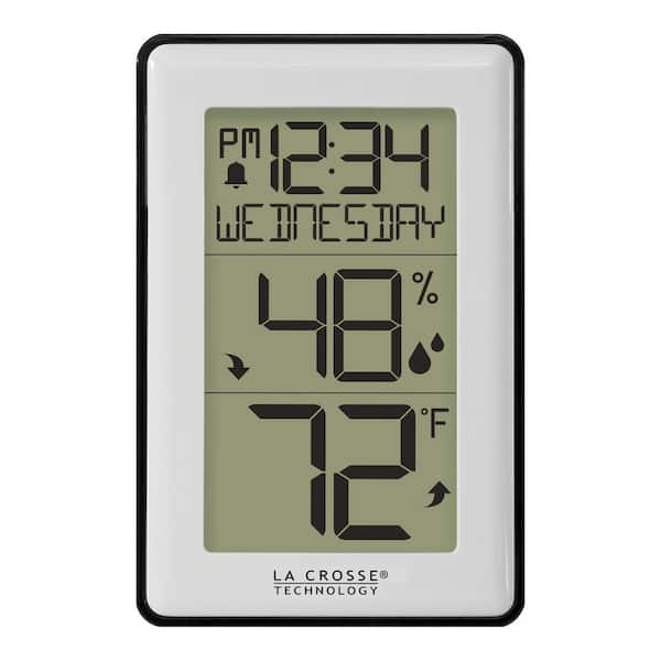 La Crosse Technology Indoor Temperature Humidity Station with Alerts and Clock