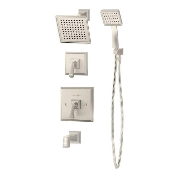 Symmons Oxford Single-Handle 1-Spray Tub and Shower Faucet in Satin Nickel (Valve Included)