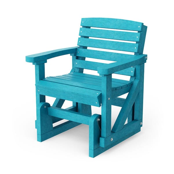 Wildridge Classic 1-Person Aruba Blue Plastic Outdoor Glider