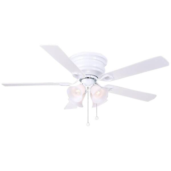 Indoor White Ceiling Fan With Light Kit, Hampton Bay Clarkston Ceiling Fan