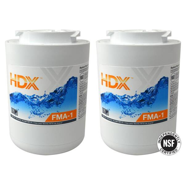 Hdx Fma 1 Premium Refrigerator Water Filter Replacement Fits Amana Wf40 2 Pack 107033 The Home Depot