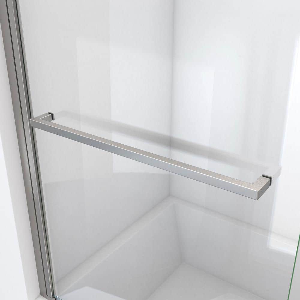 Aqua-Q 58" Frameless Swing Tub Door in Brushed Nickel
