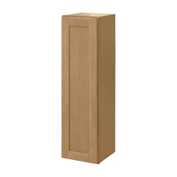 Hampton Bay Avondale 12 in. W x 12 in. D x 42 in. H Ready to Assemble Plywood Shaker Wall Kitchen Cabinet in White Oak