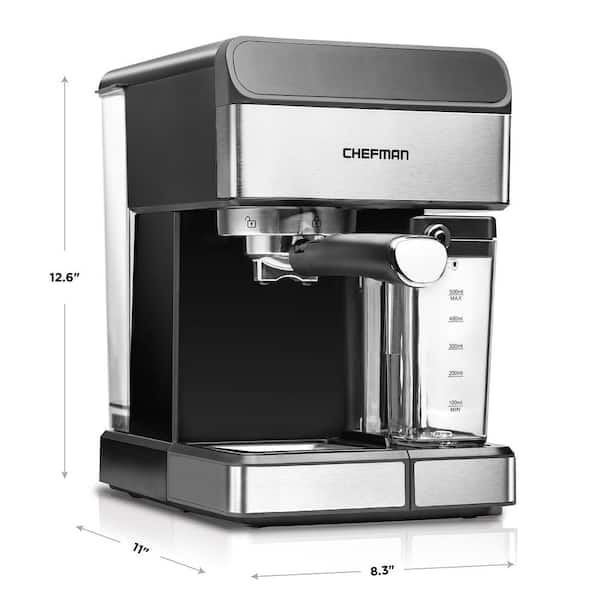 Chefman 12-Cup Programmable Coffee Maker, Electric Round Stainless Steel