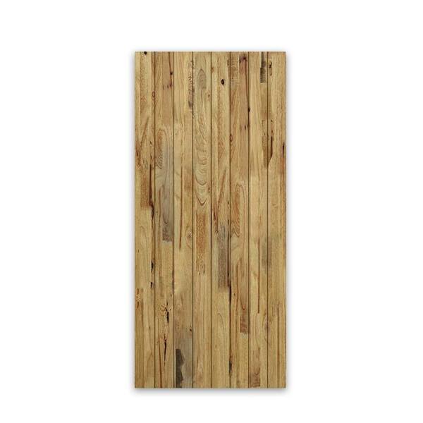 CALHOME 34 in. x 96 in. Hollow Core Weather Oak Stained Solid Wood Interior Door Slab