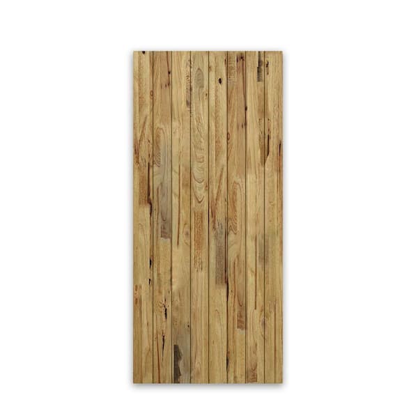 CALHOME 40 in. x 96 in. Hollow Core Weather Oak Stained Pine Wood Interior Door Slab