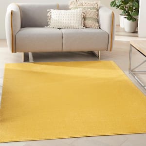 Essentials 4 ft. x 6 ft. Yellow Solid Indoor/Outdoor Patio Area Rug