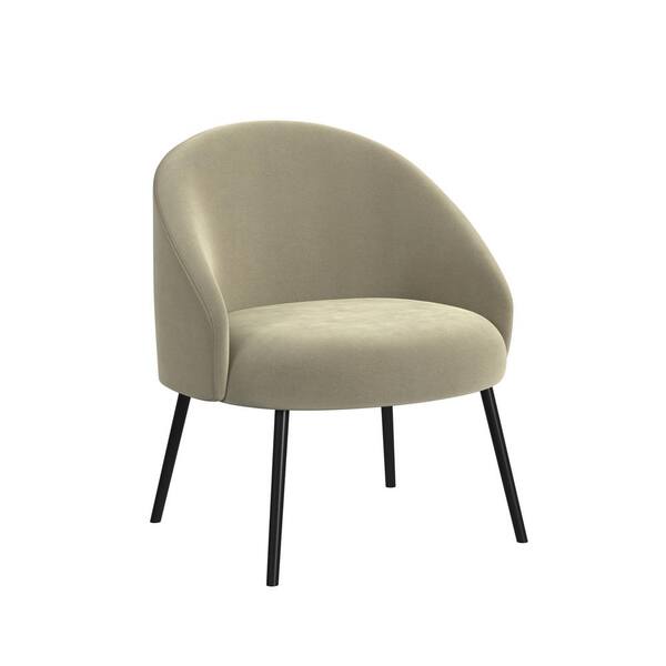 Homepop Modern Taupe Velvet Accent Chair with Black Ebony Homepop Modern Taupe Velvet Accent Chair with Black Ebony
