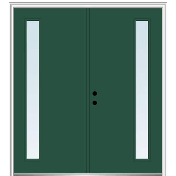 MMI Door 60 in. x 80 in. Viola Right Hand Inswing 1-Lite Clear Low-E Painted Fiberglass Smooth Prehung Front Door