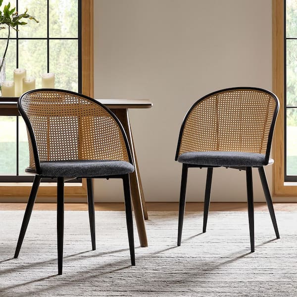 Poncio Black Medieval Modern polyester Dinning Chair with Easy to Assemble