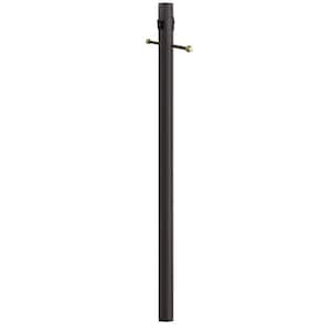 8 ft. Bronze Outdoor Lamp Post Traditional Direct Burial Light Pole with Cross Arm Grounded Convenience Outlet