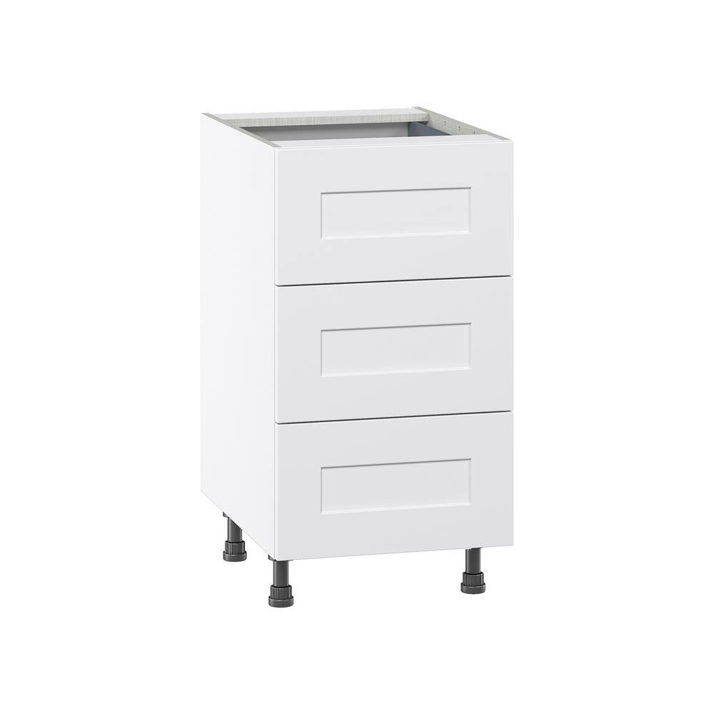 J COLLECTION Wallace Painted Warm White Shaker Assembled Base Kitchen