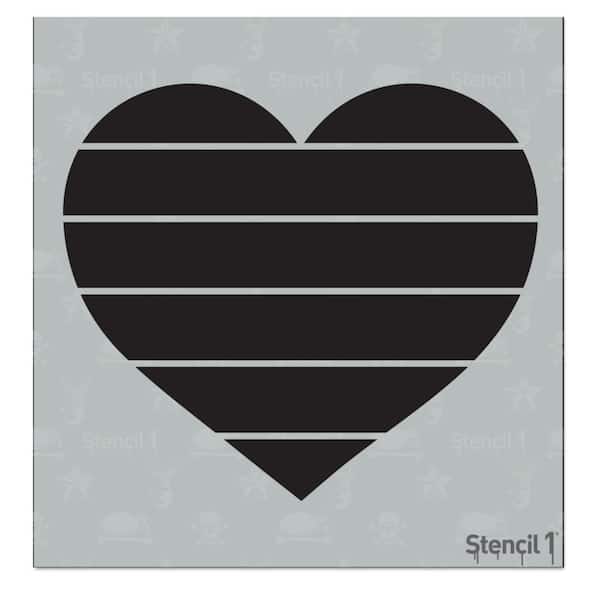 Heart Stripes Stencil
