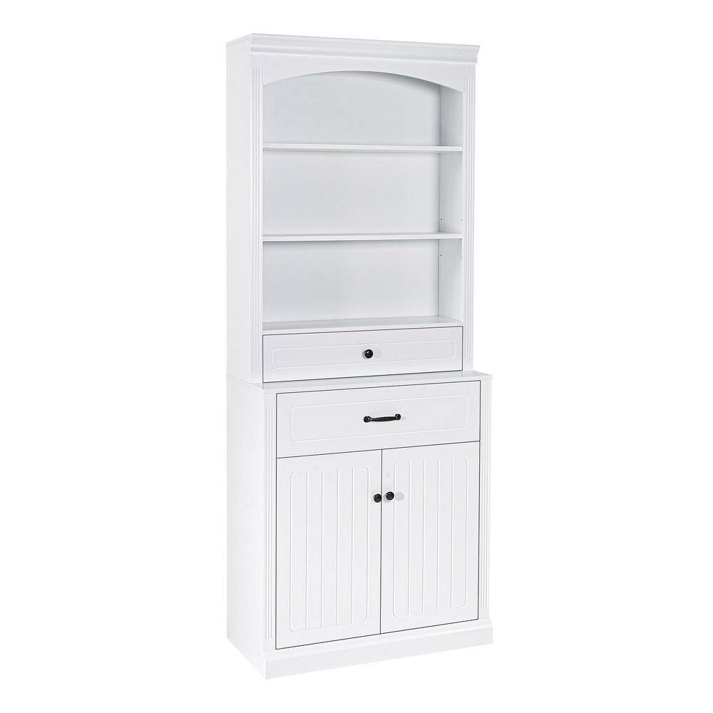 31.5 in. W x 10.8 in. D x 78.7 in. H White MDF Freestanding Linen Cabinet with 3-Open Shelves price history on PriceWatchPro