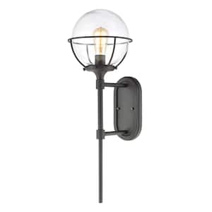 Gladwyn Charcoal Outdoor Hardwired Wall Sconce with No Bulbs Included