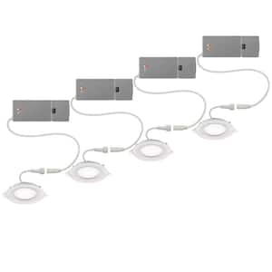 Low Profile 3 in. Selectable CCT Canless Integrated LED Recessed Light Trim 550 Lumens Dimmable (4-Pack)
