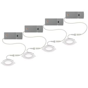 3 in. Canless Integrated LED Recessed Light Trim 550 Lumens Adjustable CCT Kitchen Bathroom Remodel Wet Rated (4-Pack)