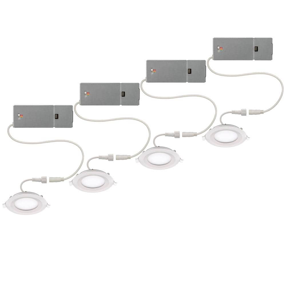 3 in. Canless Integrated LED Recessed Light Trim 550 Lumens Adjustable CCT Kitchen Bathroom Remodel Wet Rated (4-Pack) price history on PriceWatchPro