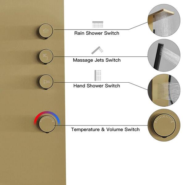 HOMEMYSTIQUE 1-Jet Shower Panel Tower System with Rainfall HOMEMYSTIQUE 1-Jet Shower Panel Tower System with Rainfall