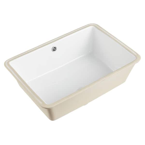 Glacier Bay 21 in. Rectangular Vitreous China Bathroom Sink in White