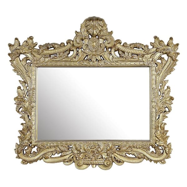 Acme Furniture Bernadette 44 in. H x 61 in. W Modern Rectangle Wood Framed Gold Dresser Mirror