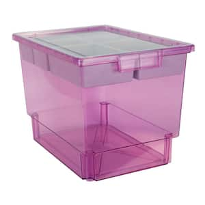 Bin/ Tote/ Tray Divider Kit - Triple Depth 12" Bin in Tinted Purple - 1 pack