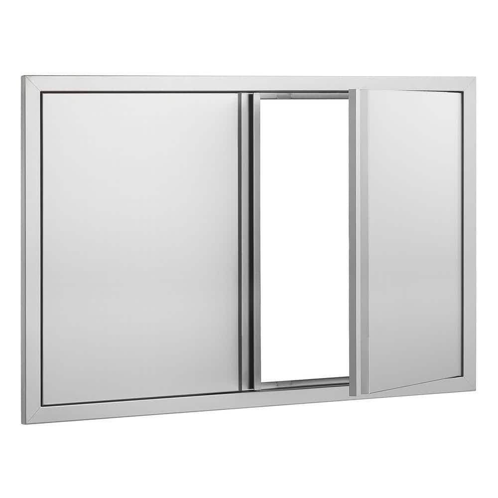 Stainless Steel Double Outdoor Kitchen Access Door, 36x24 Inch